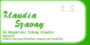 klaudia szavay business card