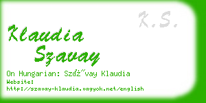 klaudia szavay business card